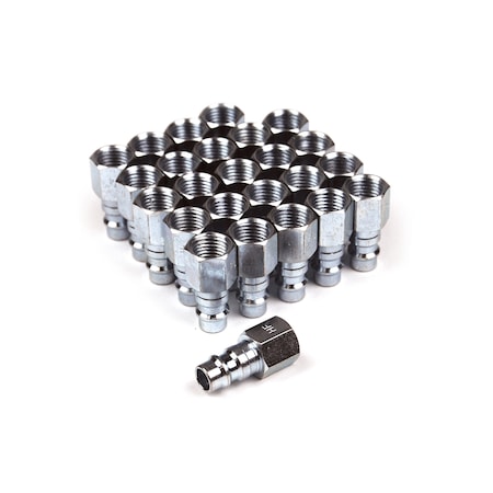 Primefit Hi Flow Plug Steel 1/4" x 1/4" Female - Bulk 25PCS HP1414FS-B25-P